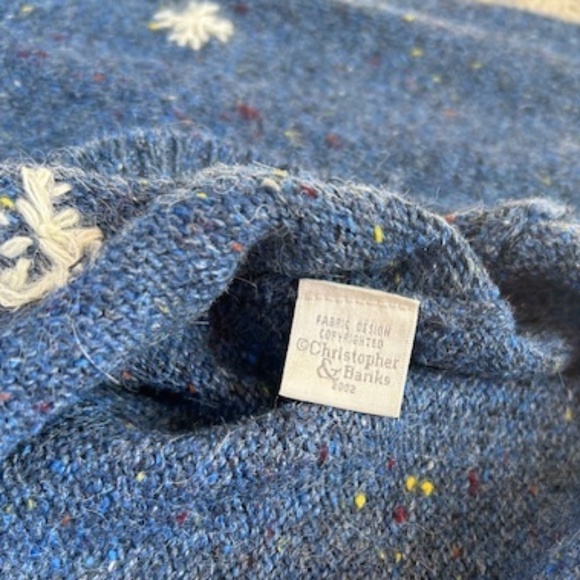 Christopher & Banks Blue Sweater with Skating Cat Motif - Picture 4 of 5